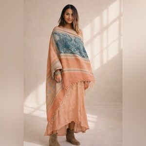 Handcrafted Thai Raw Silk slub Textured Fringed Scarf shawl 27.5 x 70.8, New!